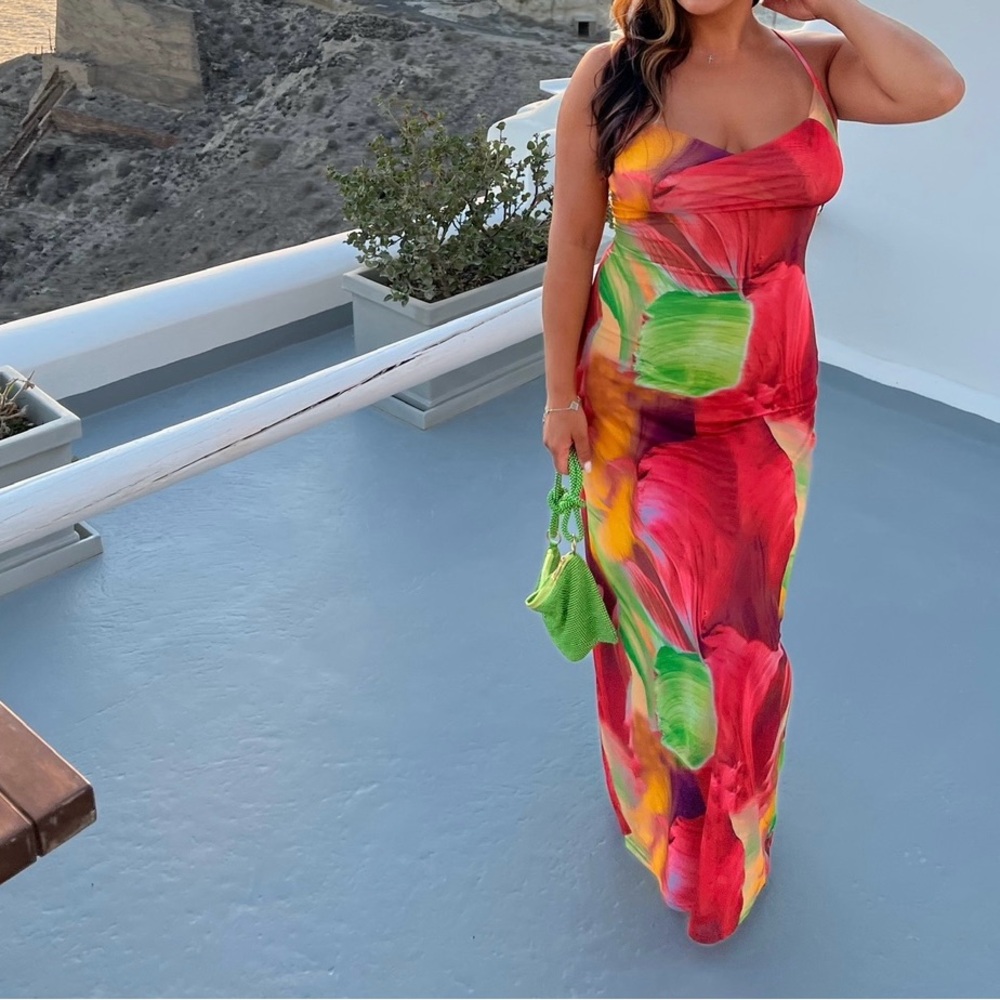 Vibrant Multicolor Maxi Dress
